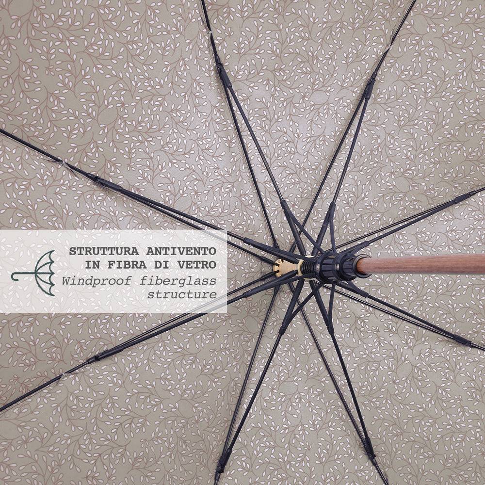 Perletti Ombrello Green Lungo Con Foglie