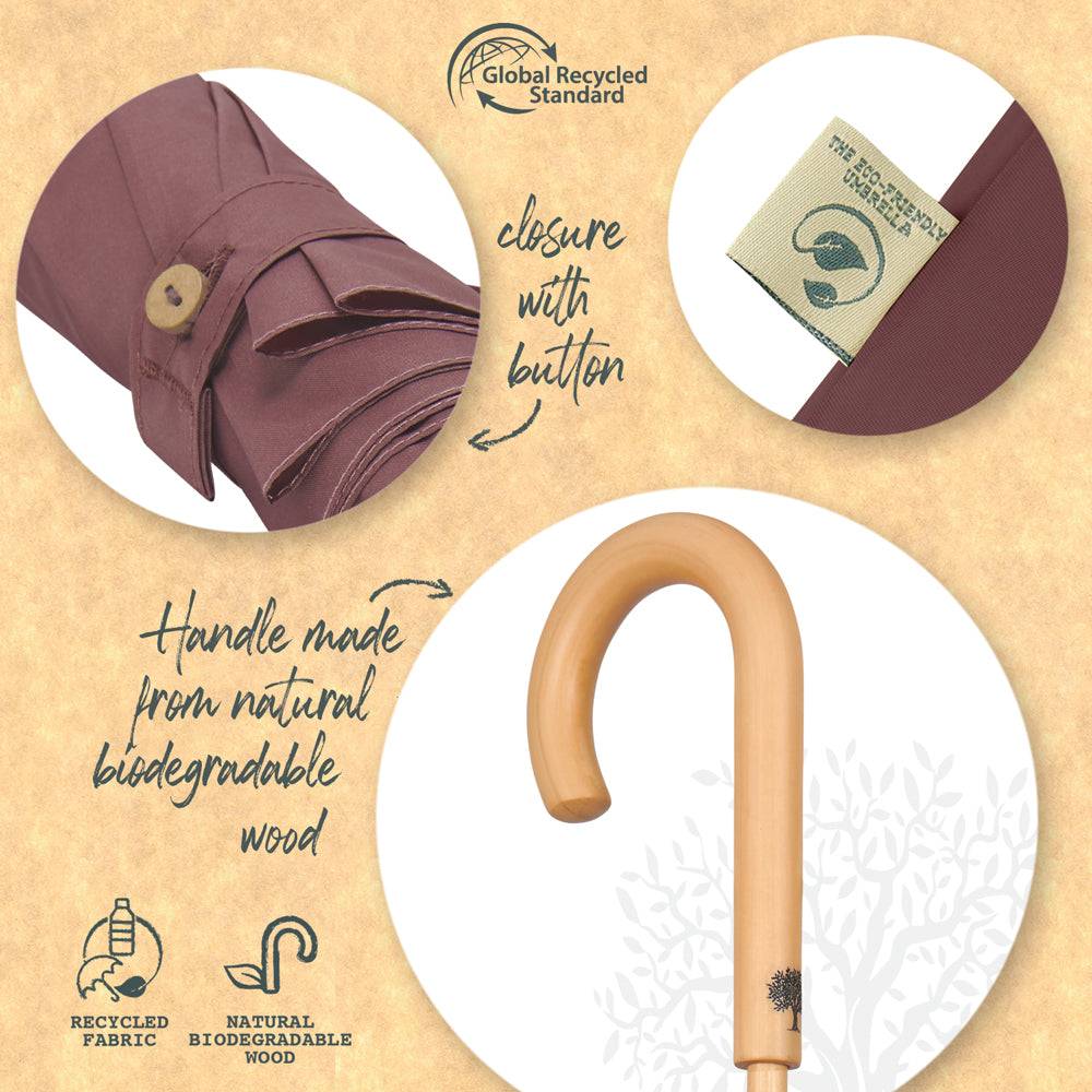 Perletti Ombrello Green Lungo Con Foglie