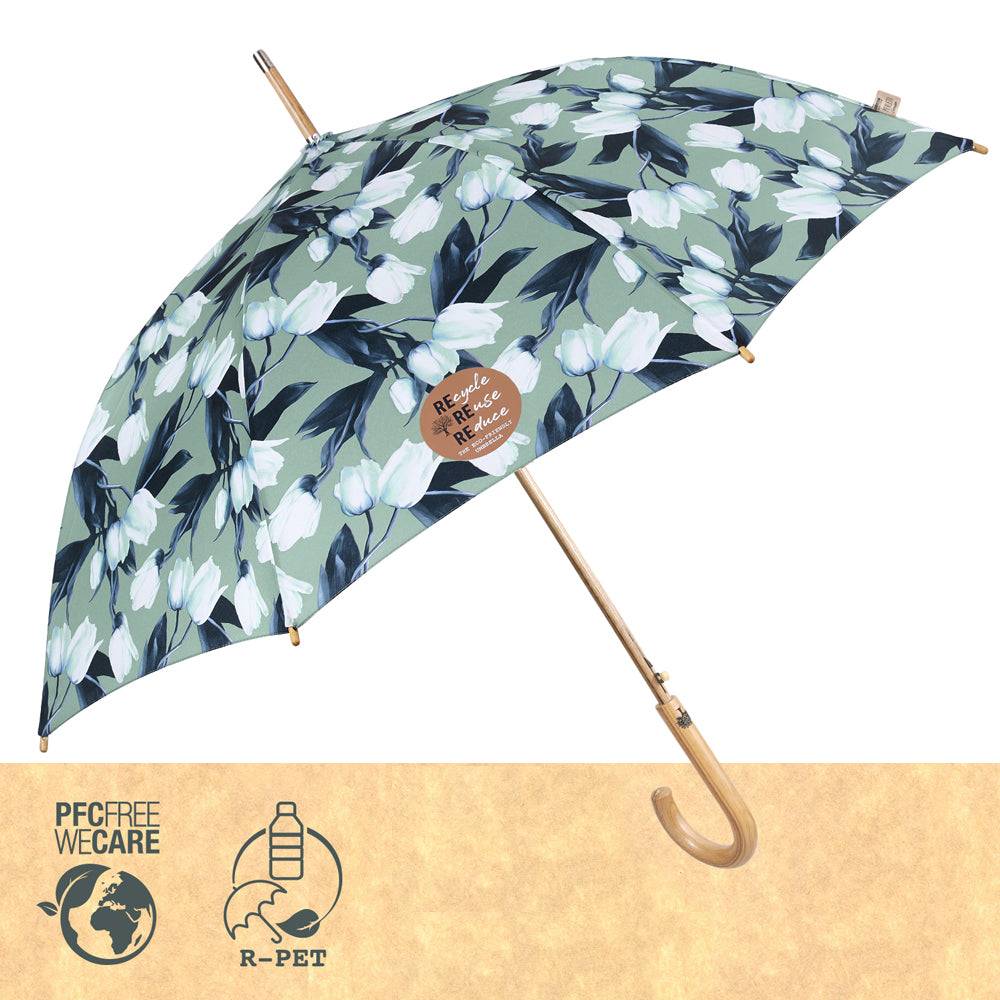Perletti Ombrello Green Lungo Tulipani