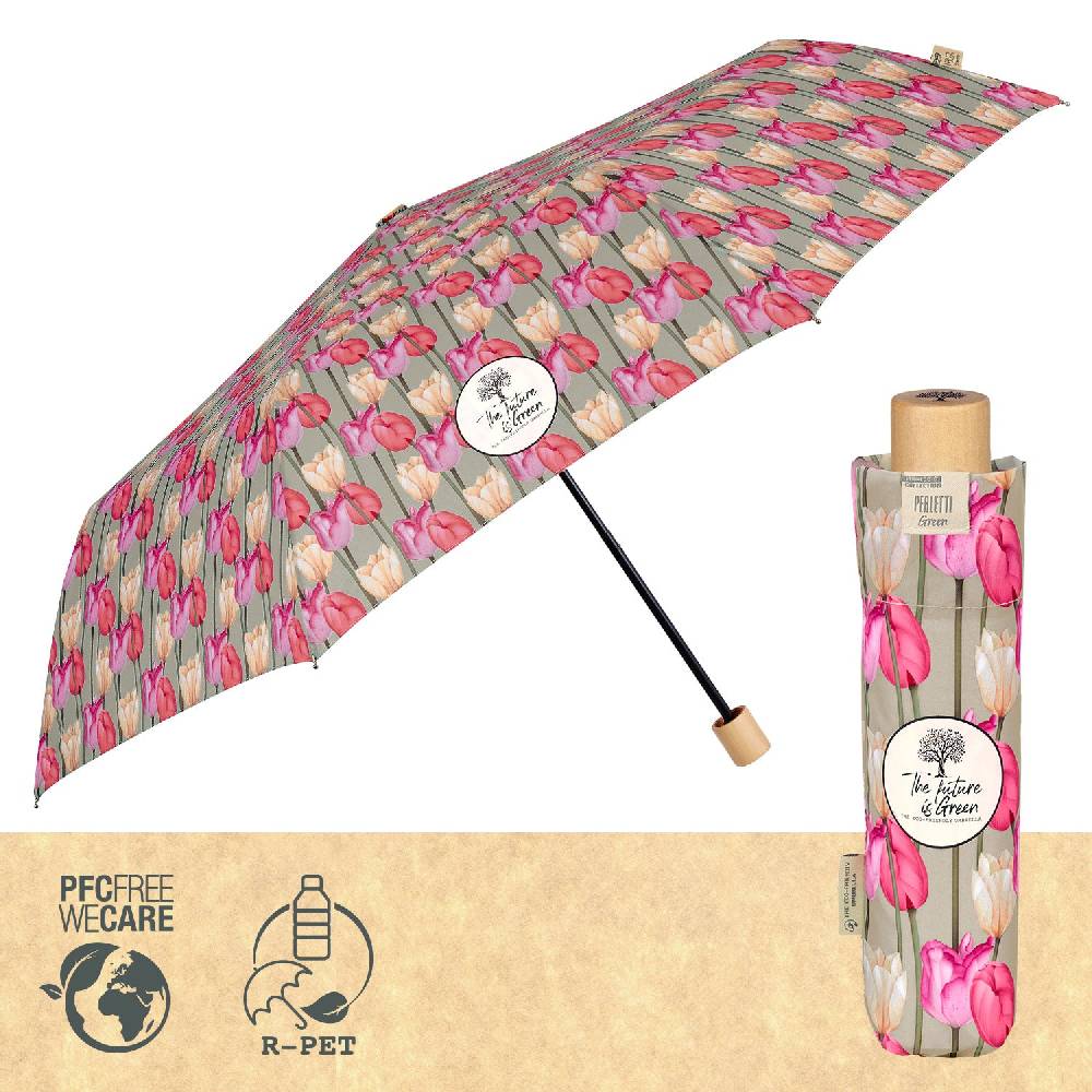 Perletti Ombrello Green Manuale Tulipani Rosa