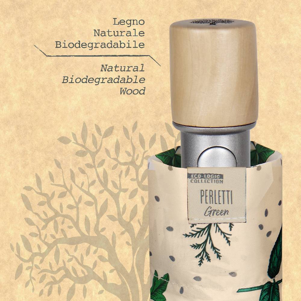 Perletti Ombrello Green Pieghevole Beige