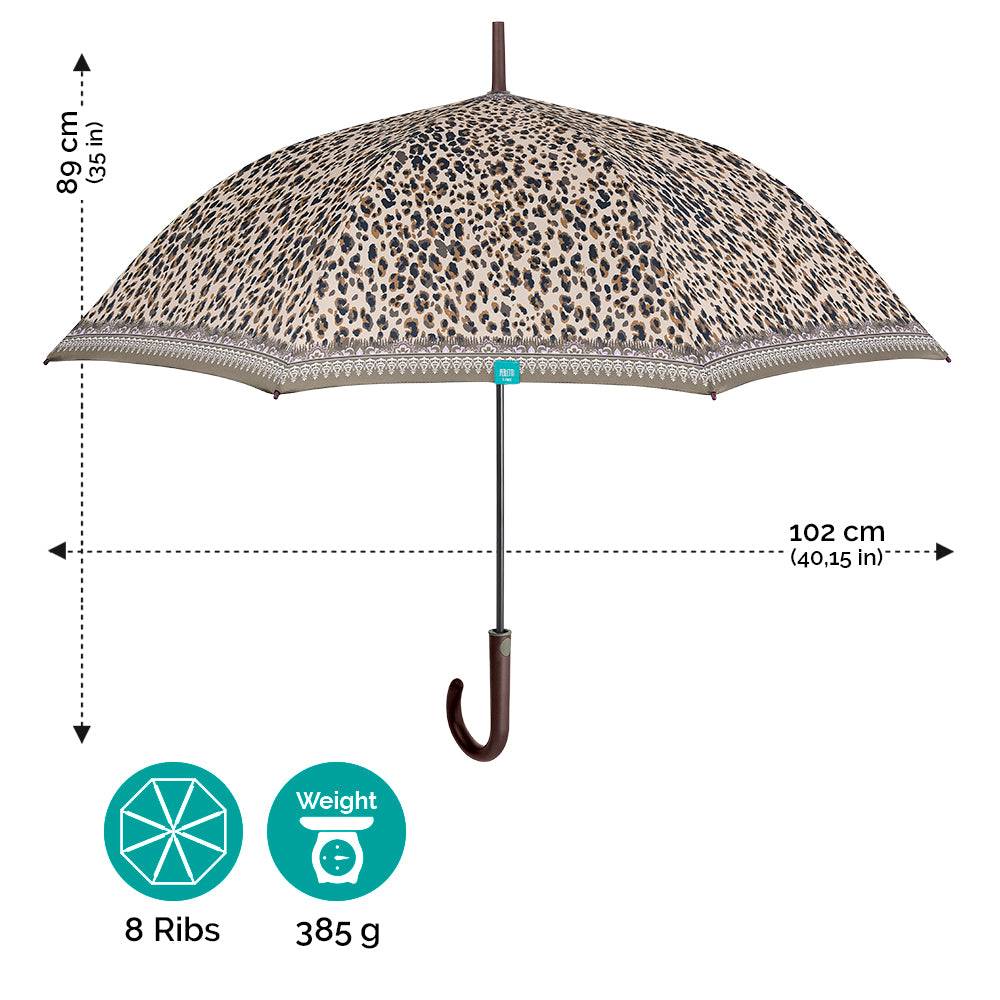Perletti Ombrello Lungo Animalier Leopardato