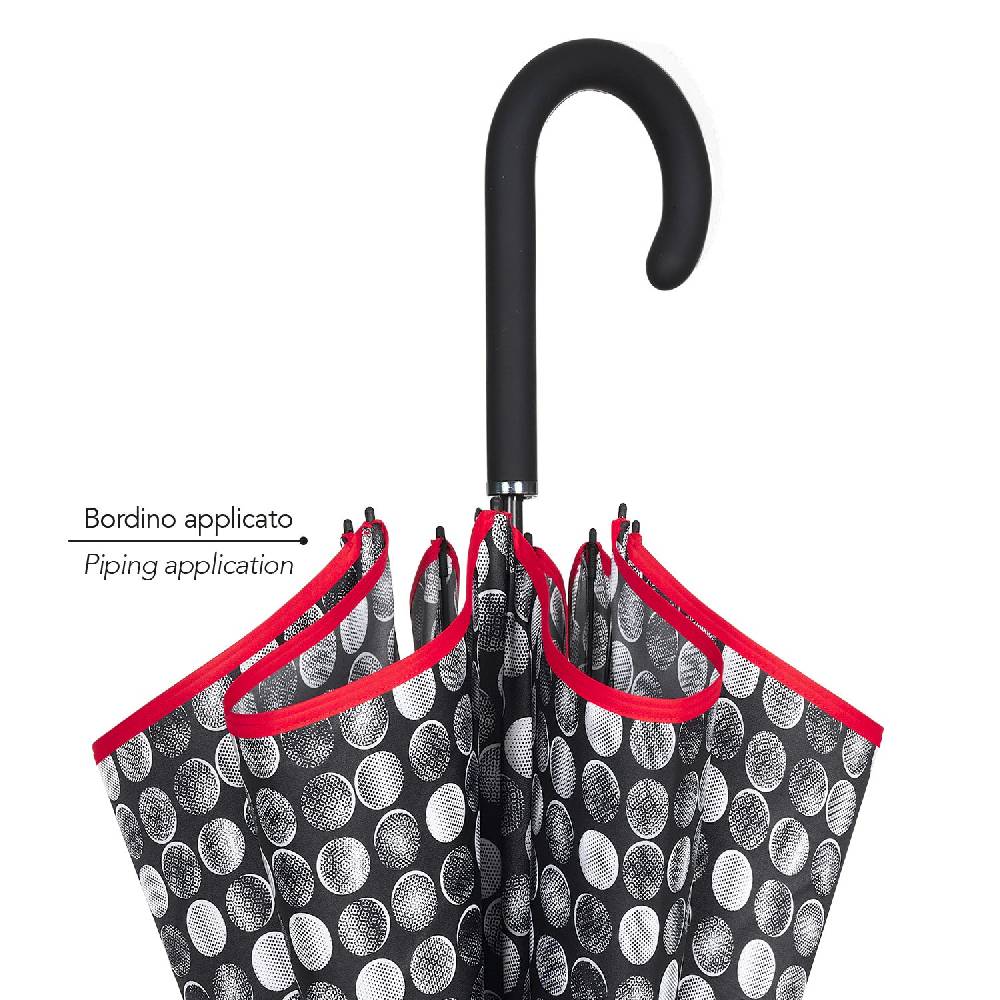 Perletti Ombrello Lungo Bianco E Nero