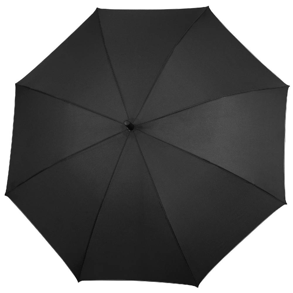 Perletti Ombrello Lungo Nero Con Manico In Legno