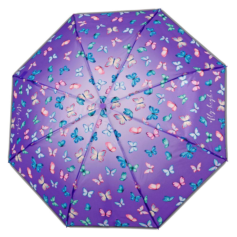 Perletti Ombrello Mini Farfalle Viola
