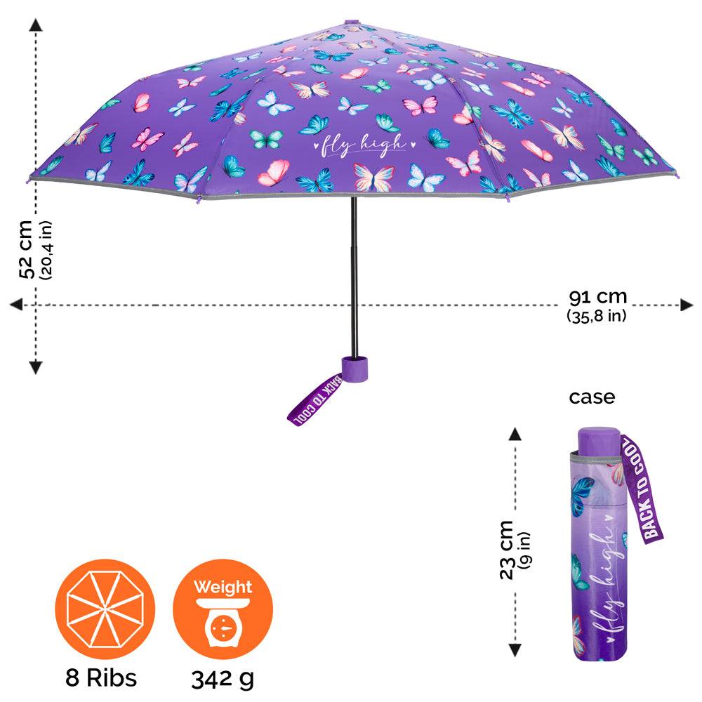 Perletti Ombrello Mini Farfalle Viola