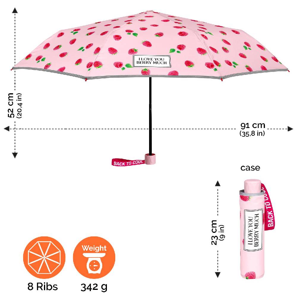 Perletti Ombrello Mini Lamponi