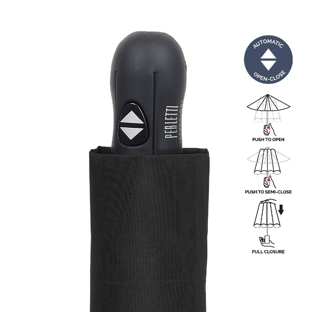 Perletti Ombrello Nero Extra Compatto