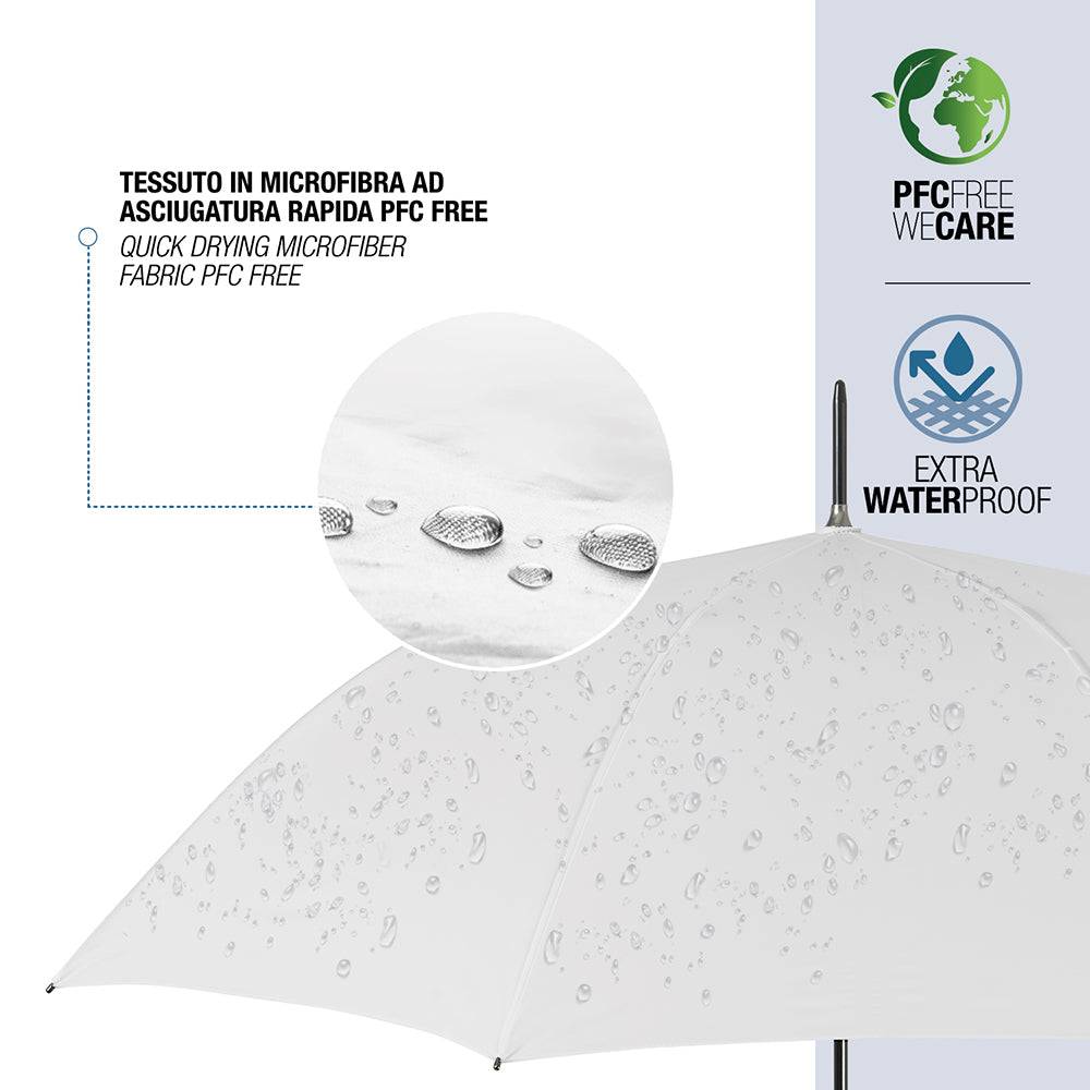 Perletti Ombrello Sposa Bianco Manico Legno