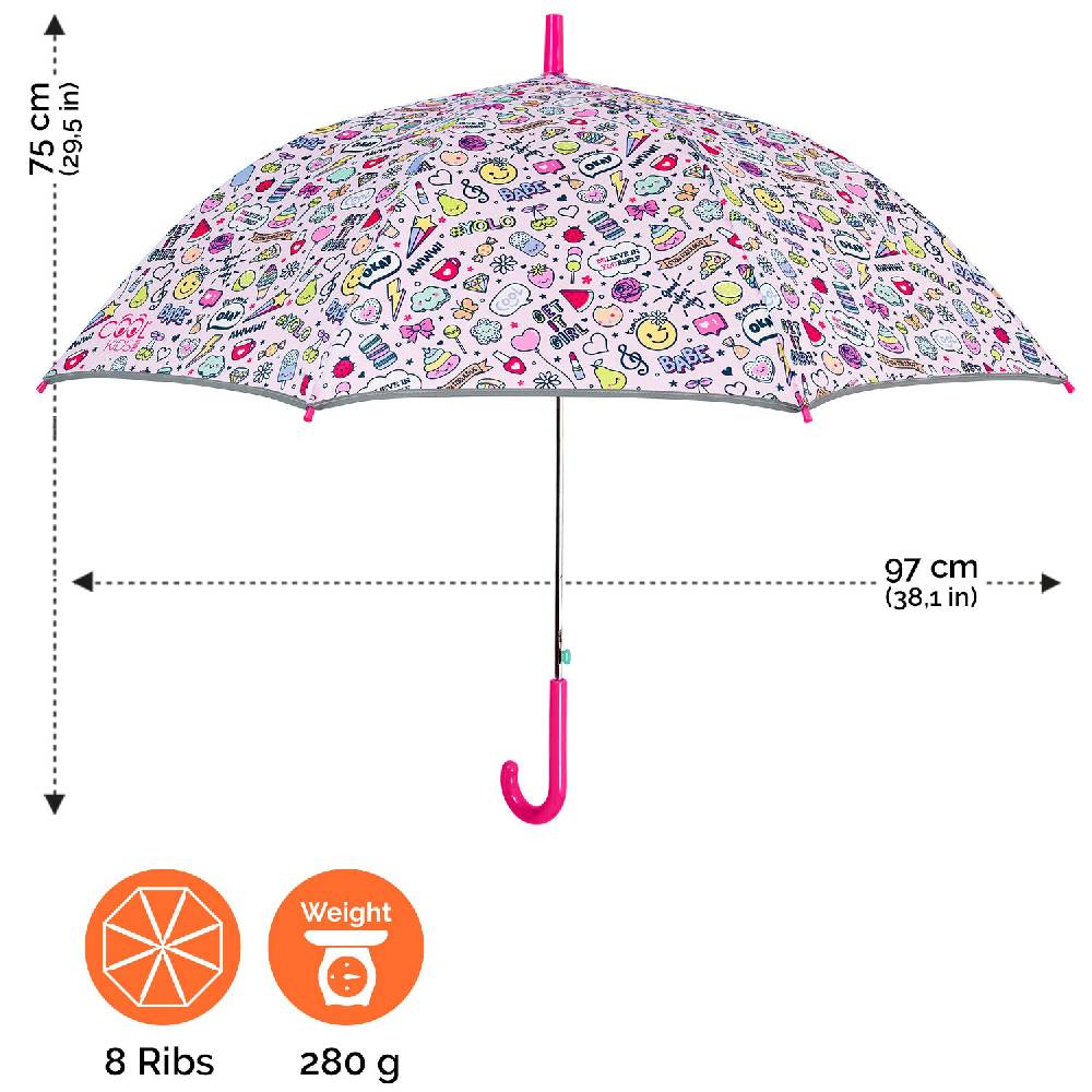 Perletti Ombrello Stickers Bambina Automatico