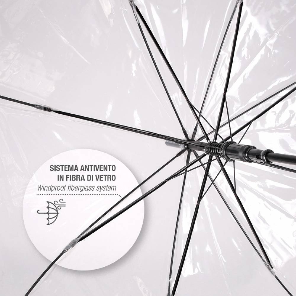 Perletti Ombrello Trasparente Automatico Con Bordo