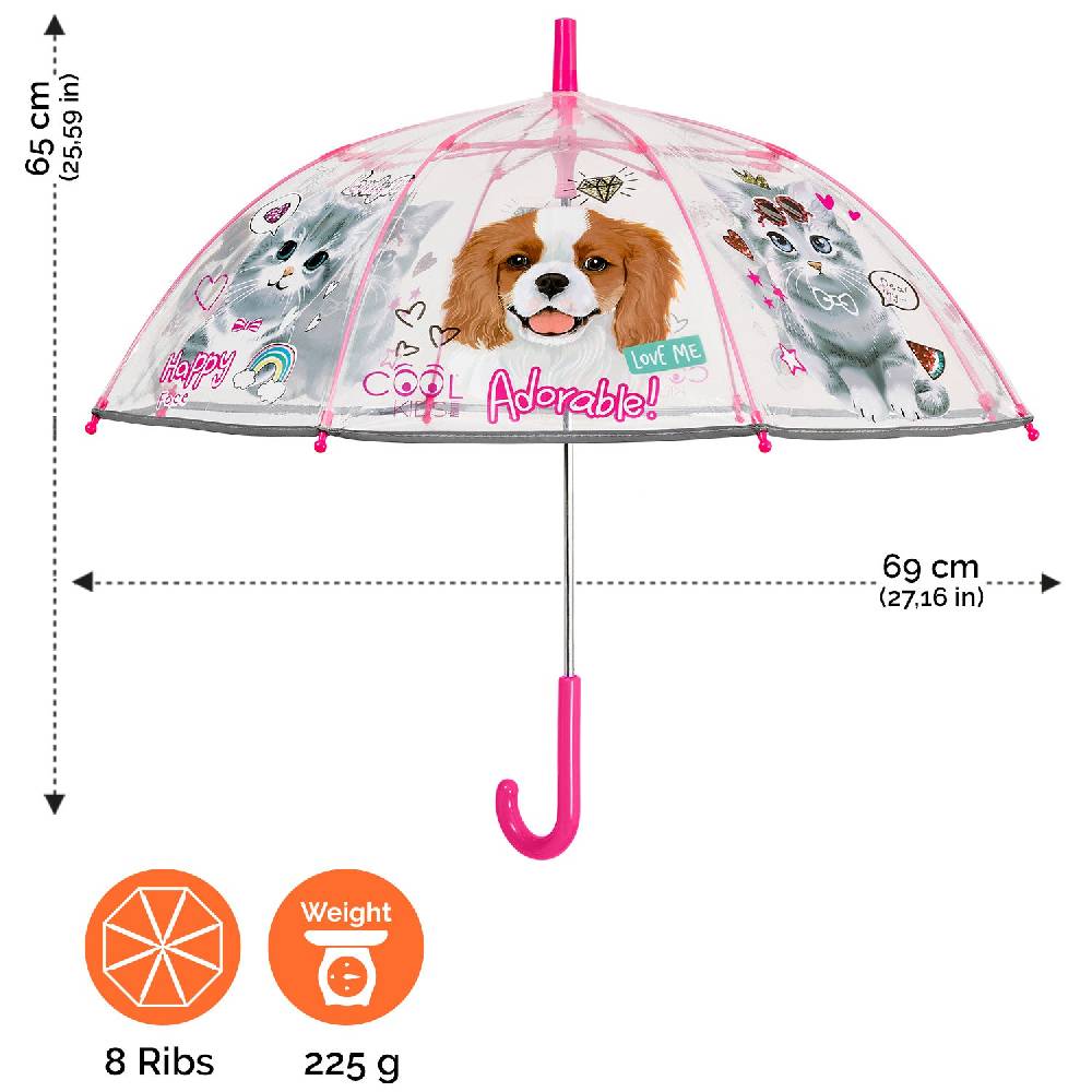 Perletti Ombrello Trasparente Cani E Gatti