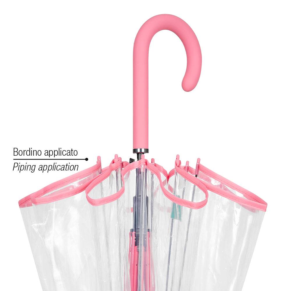 Perletti Ombrello Trasparente Con Bordo Colorato