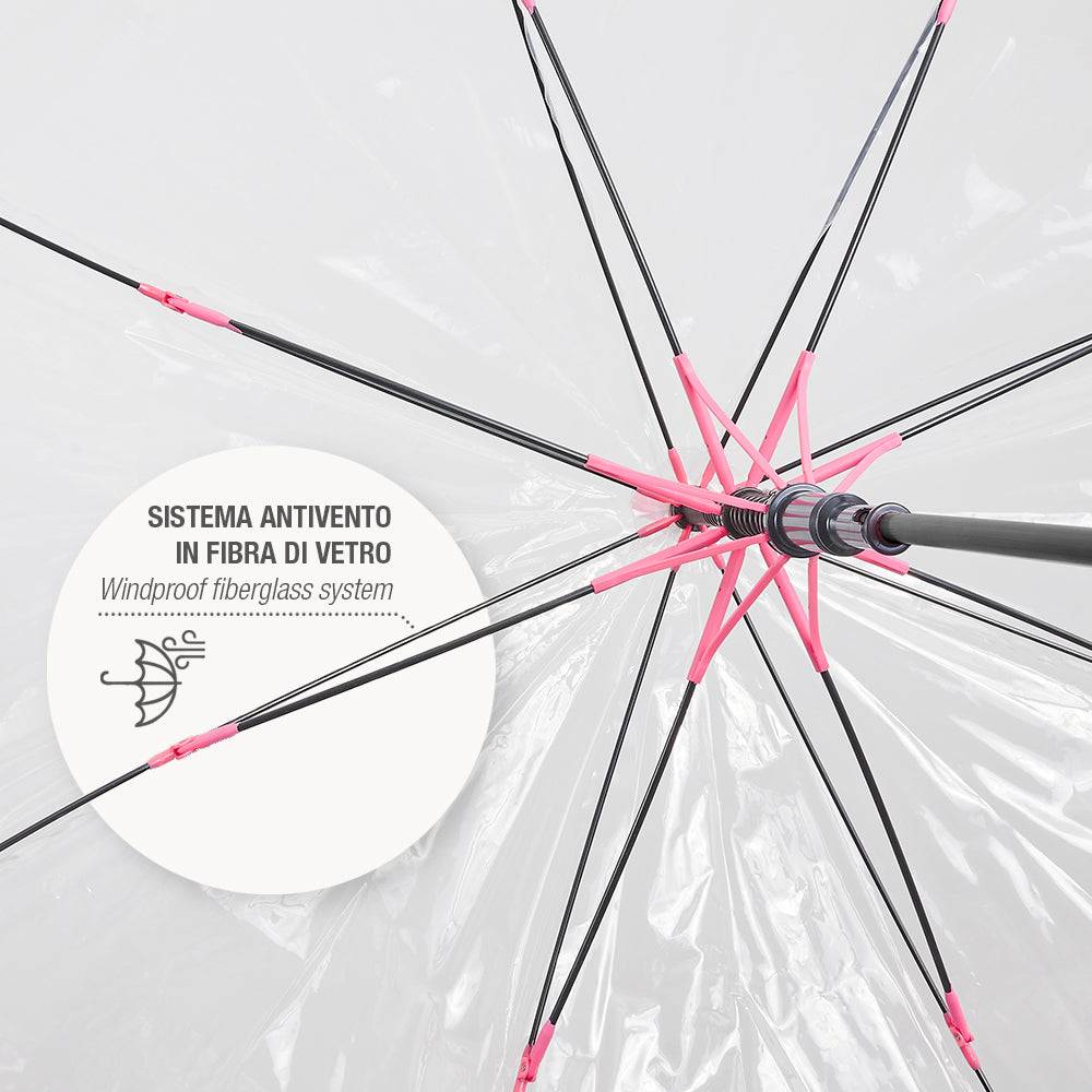 Perletti Ombrello Trasparente Con Bordo Colorato