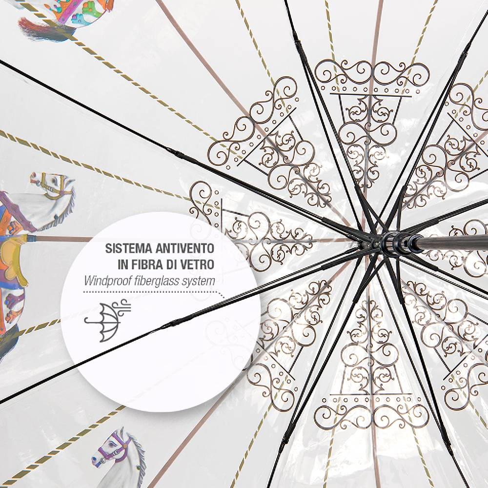 Perletti Ombrello Trasparente Con Giostra