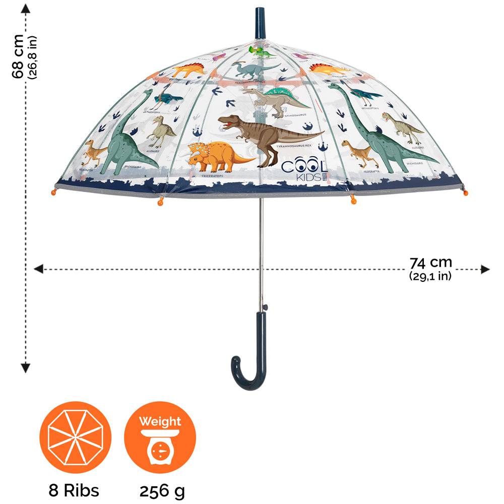 Perletti Ombrello Trasparente Dinosauro Automatico