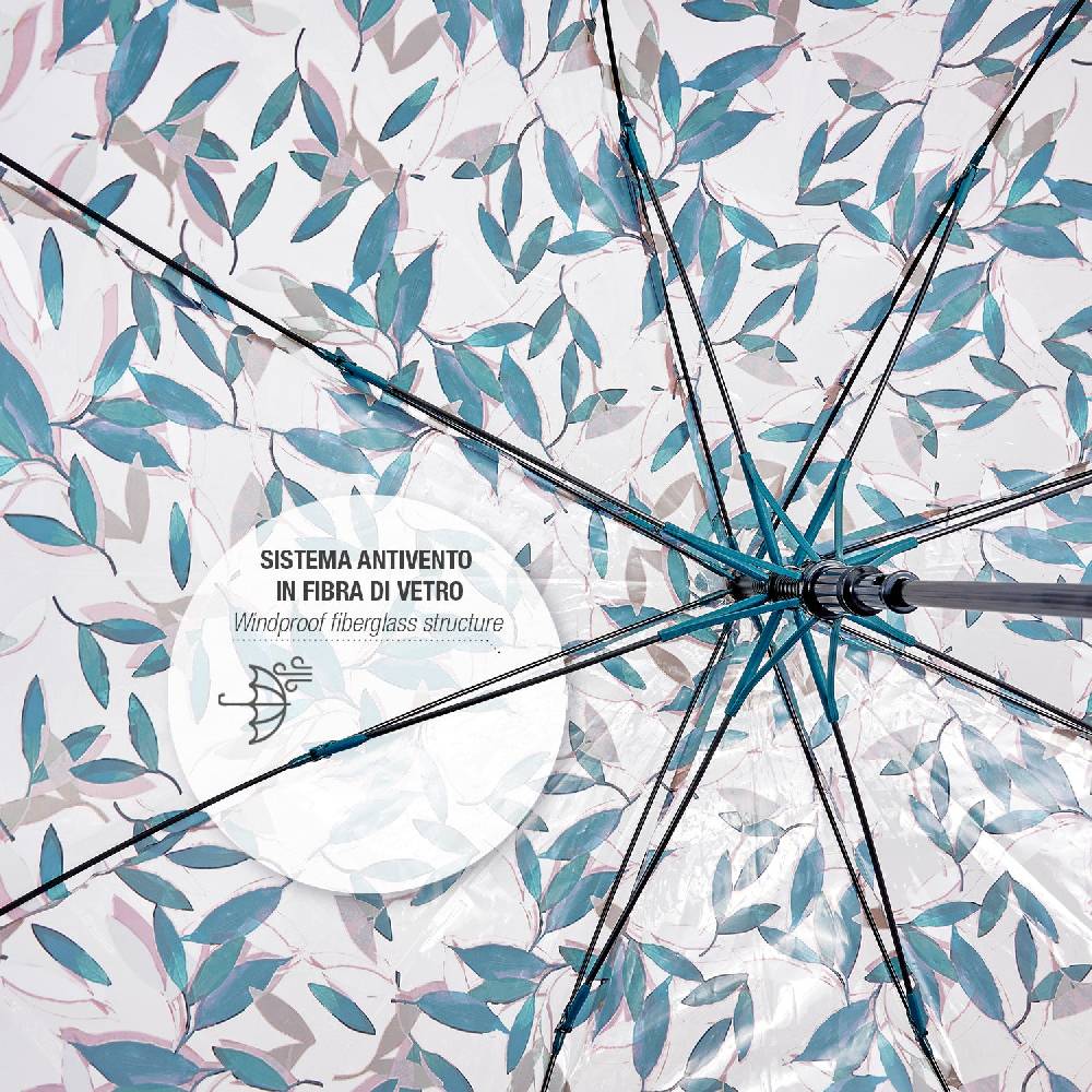 Perletti Ombrello Trasparente Foliage Verde