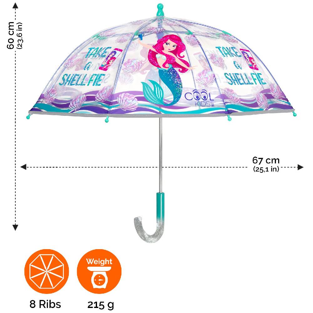 Perletti Ombrello Trasparente Sirena
