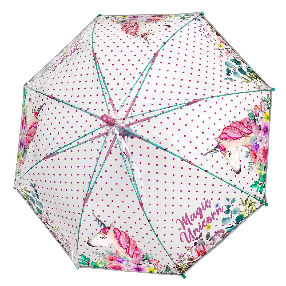 Perletti Ombrello Trasparente Unicorno Automatico