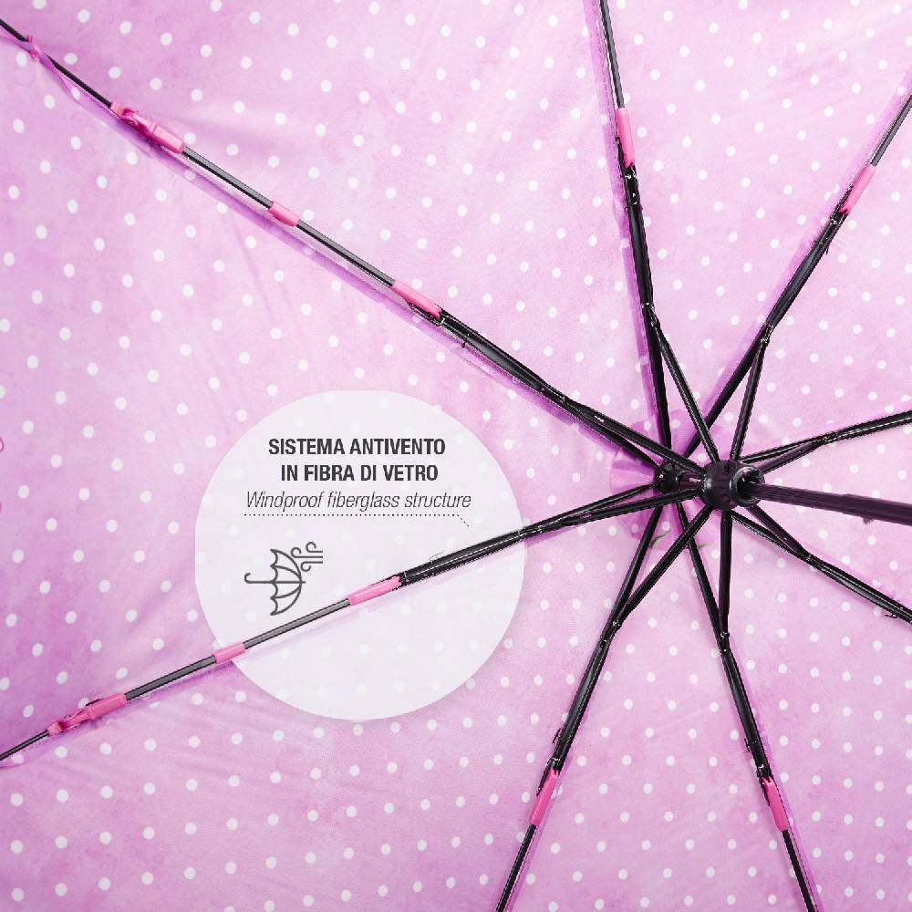 Perletti Ombrello Unicorno Lilla Con Pois