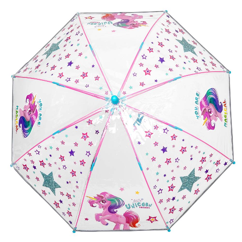 Perletti Ombrello Unicorno Trasparente Con Stelle