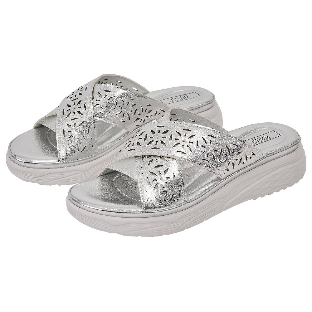 Perletti Sandalo con Fascia Incrociata Argento