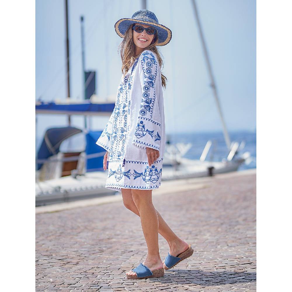 Perletti Sandalo Denim Con Zeppa