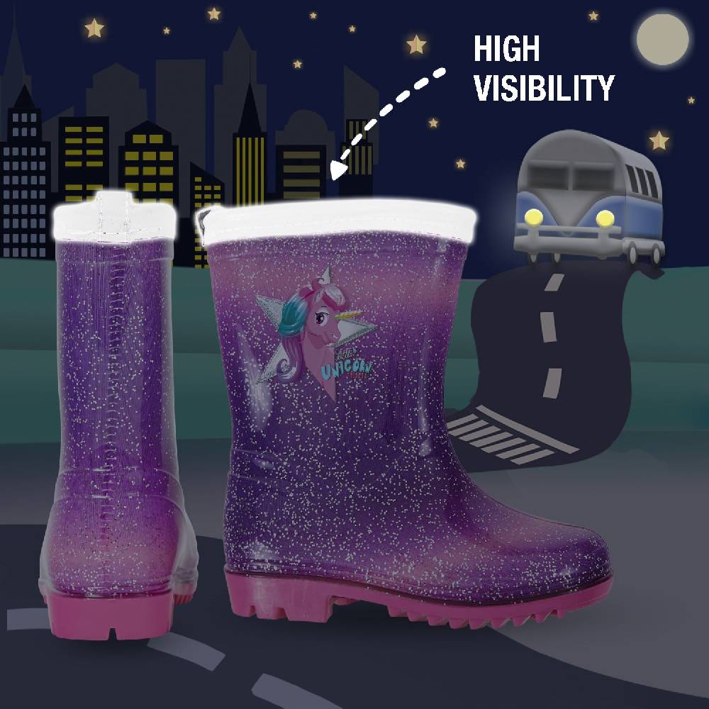 Perletti Stivaletti Unicorno Viola