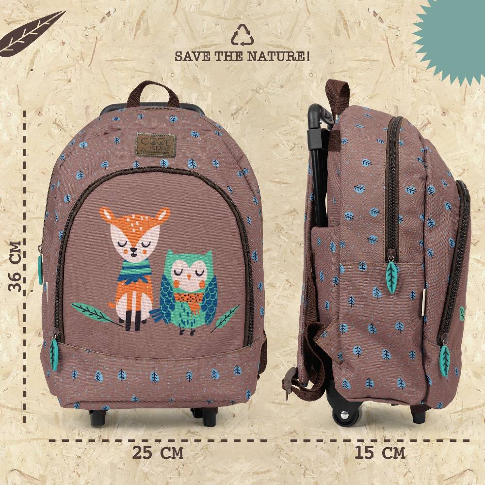 Perletti Trolley Eco Con Cerbiatto E Gufo