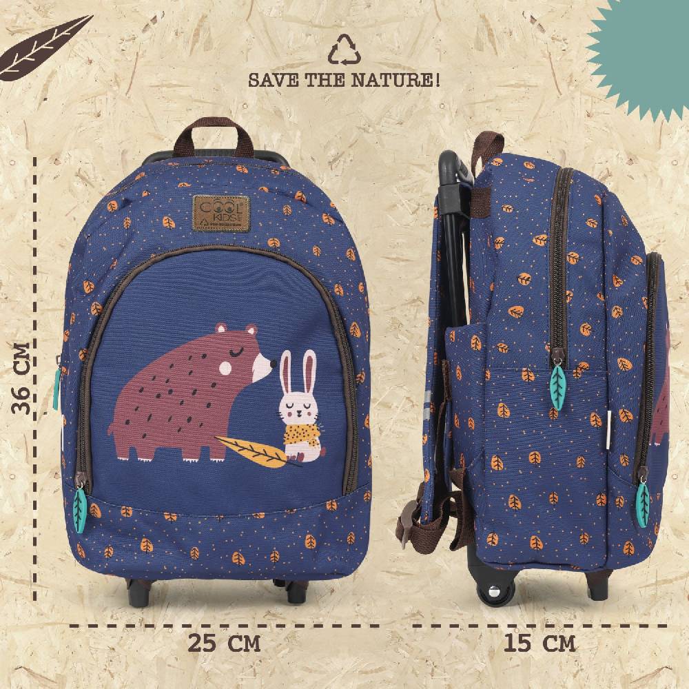 Perletti Trolley Eco Con Orso E Coniglio