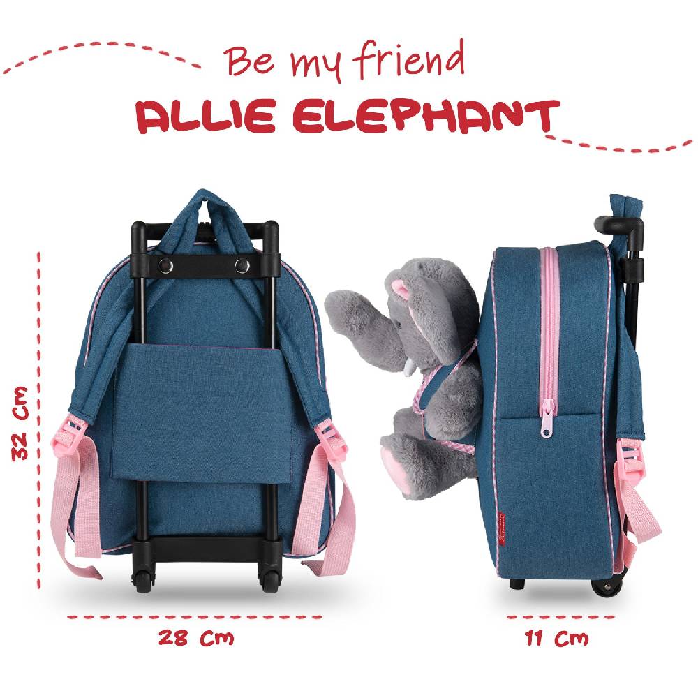 Perletti Trolley In Denim Con Peluche