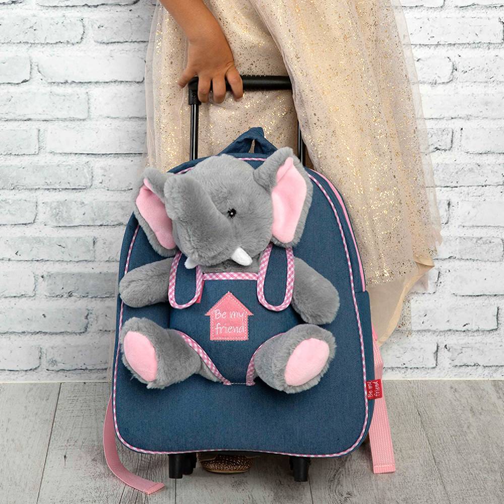 Perletti Trolley In Denim Con Peluche