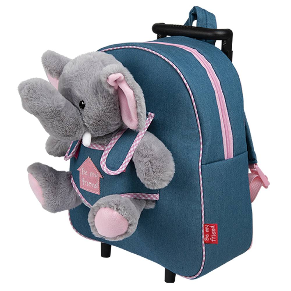 Perletti Trolley in Denim con Peluche