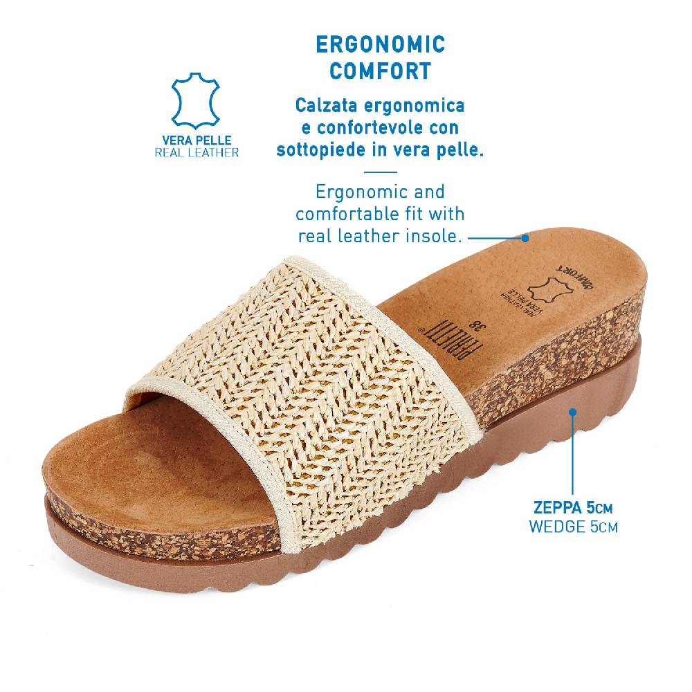 Perletti Zeppe Con Fascia In Raffia