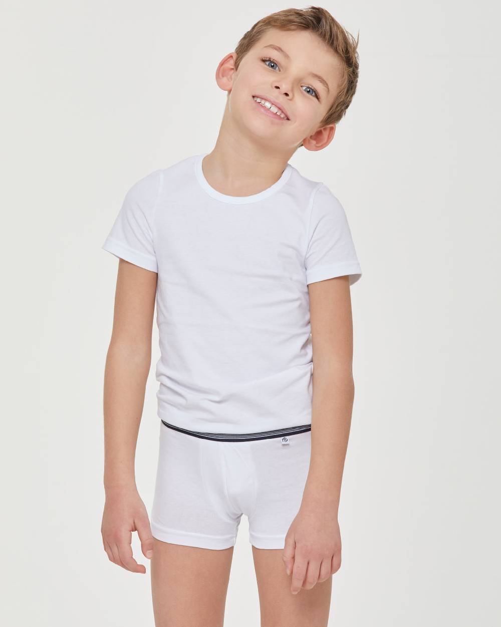 Pompea Boxer Bimbo In Cotone Organico Con Elastico A Righe