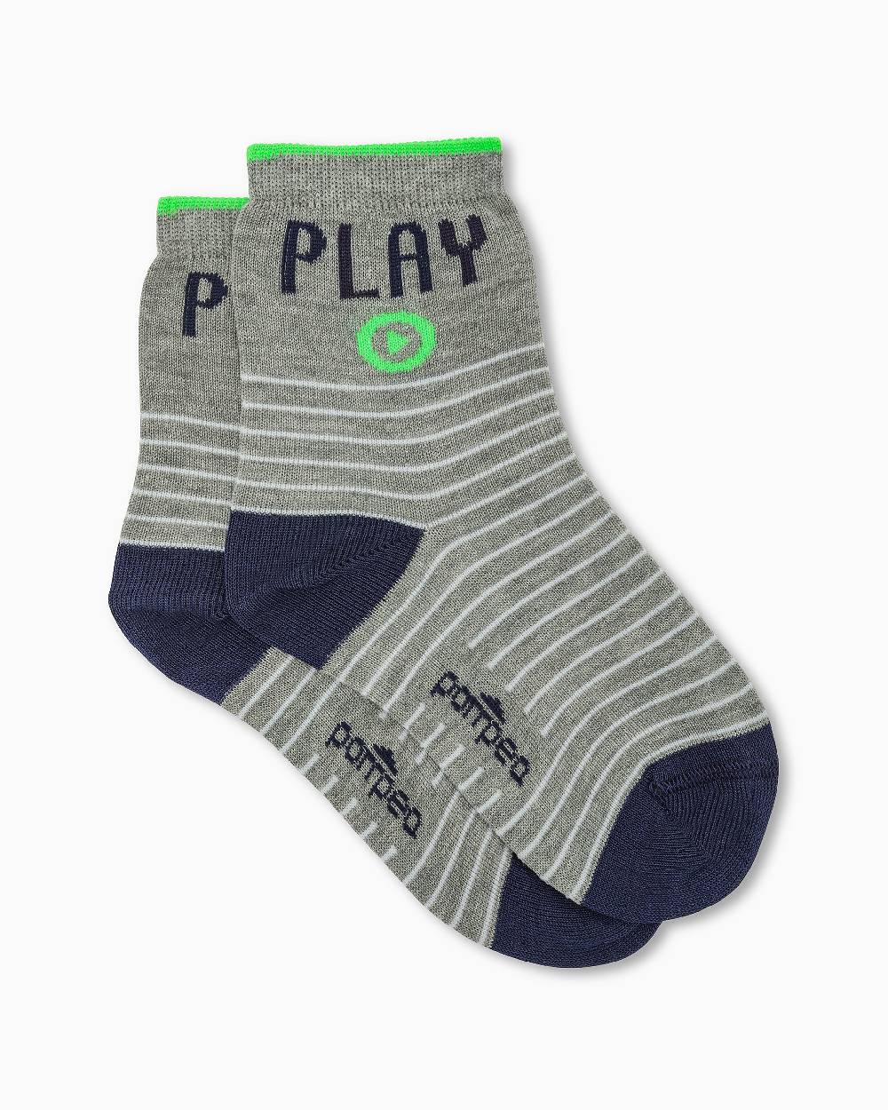 Pompea CALZA BIMBO MATTIA MOTIVO A RIGHE E SCRITTA PIAZZATA