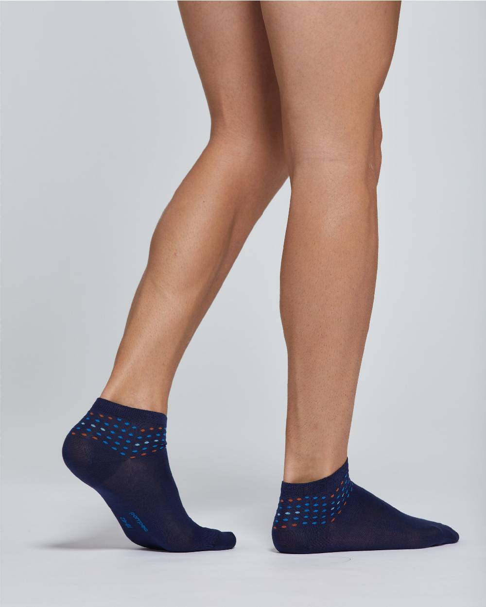 Pompea CALZA CORTA COTONE GREGORIO CON MOTIVO CHEVRON A POIS