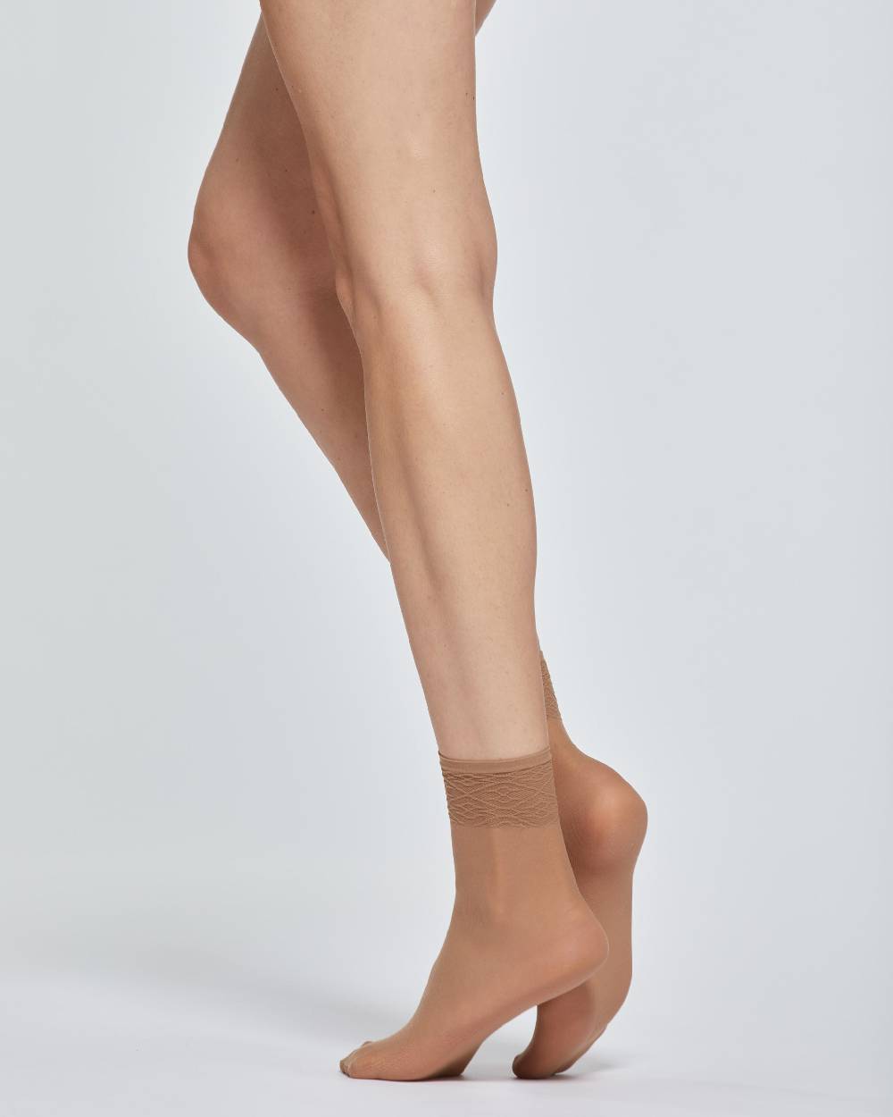 Pompea CALZA CORTA LADY VELATA CON BORDO IN PIZZO X2