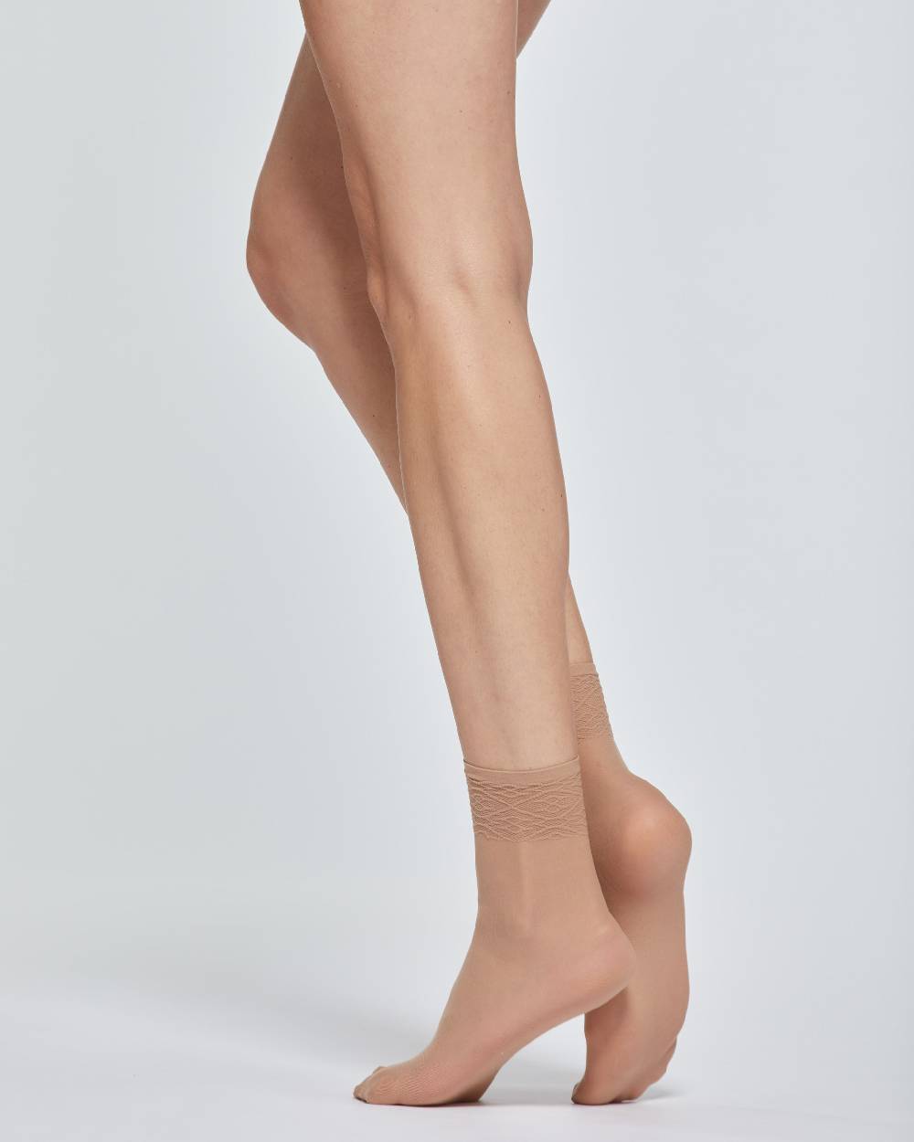 Pompea CALZA CORTA LADY VELATA CON BORDO IN PIZZO X2