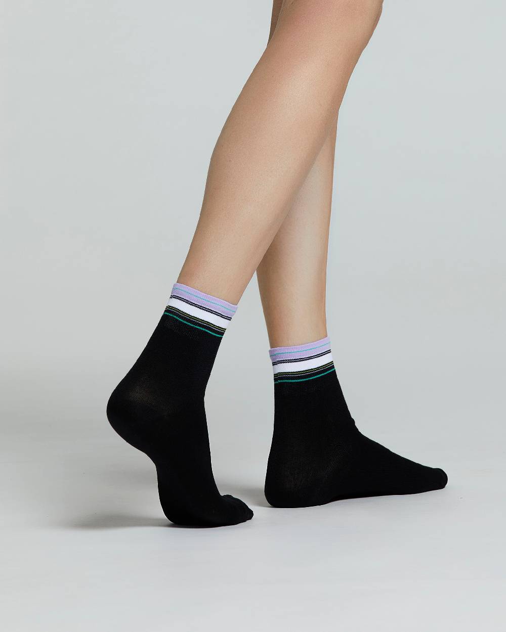 Pompea CALZA COTONE STERLIZIA FANTASIA A RIGHE MULTICOLOR