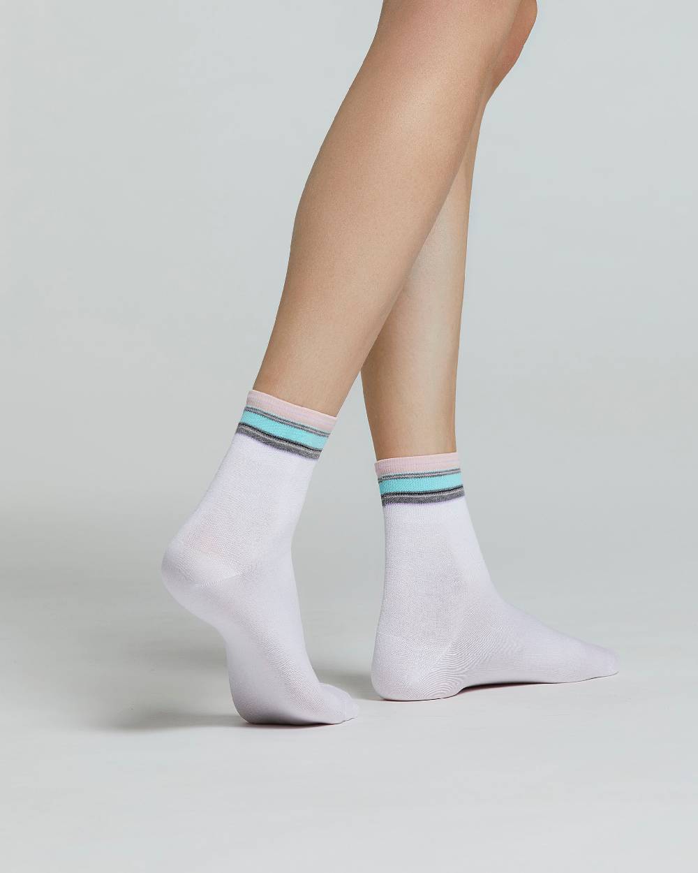 Pompea CALZA COTONE STERLIZIA FANTASIA A RIGHE MULTICOLOR