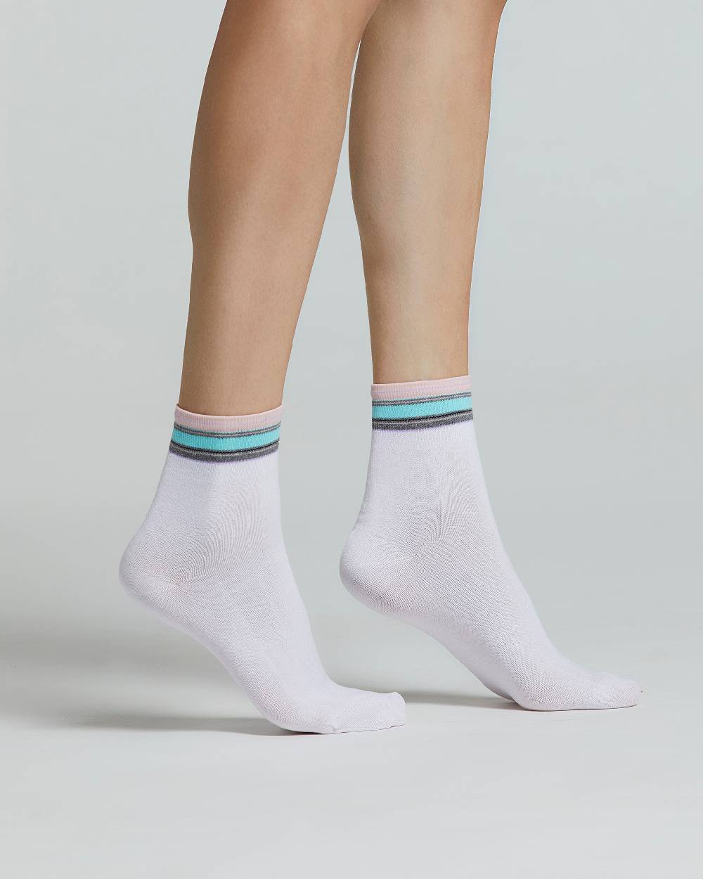 Pompea CALZA COTONE STERLIZIA FANTASIA A RIGHE MULTICOLOR