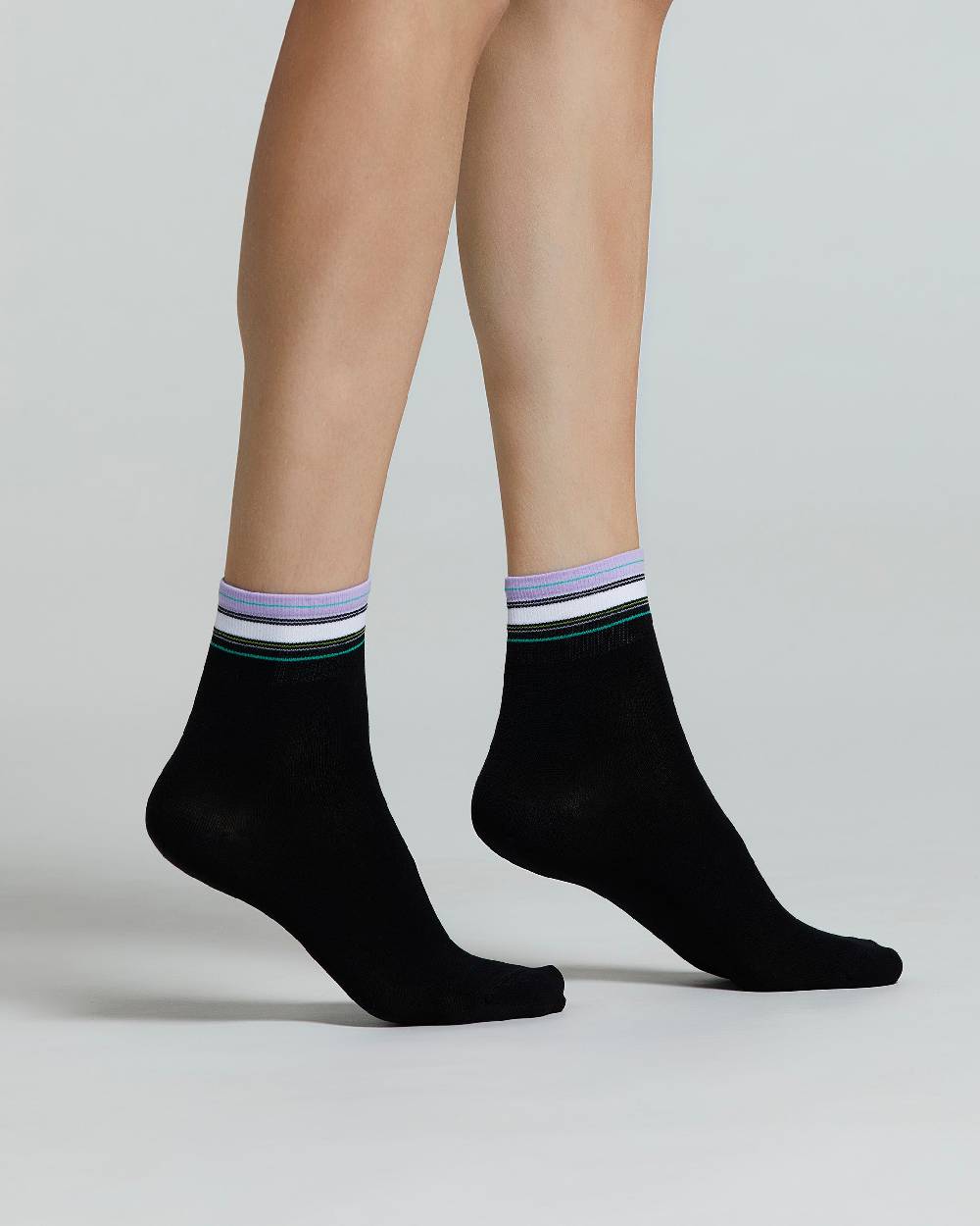 Pompea CALZA COTONE STERLIZIA FANTASIA A RIGHE MULTICOLOR