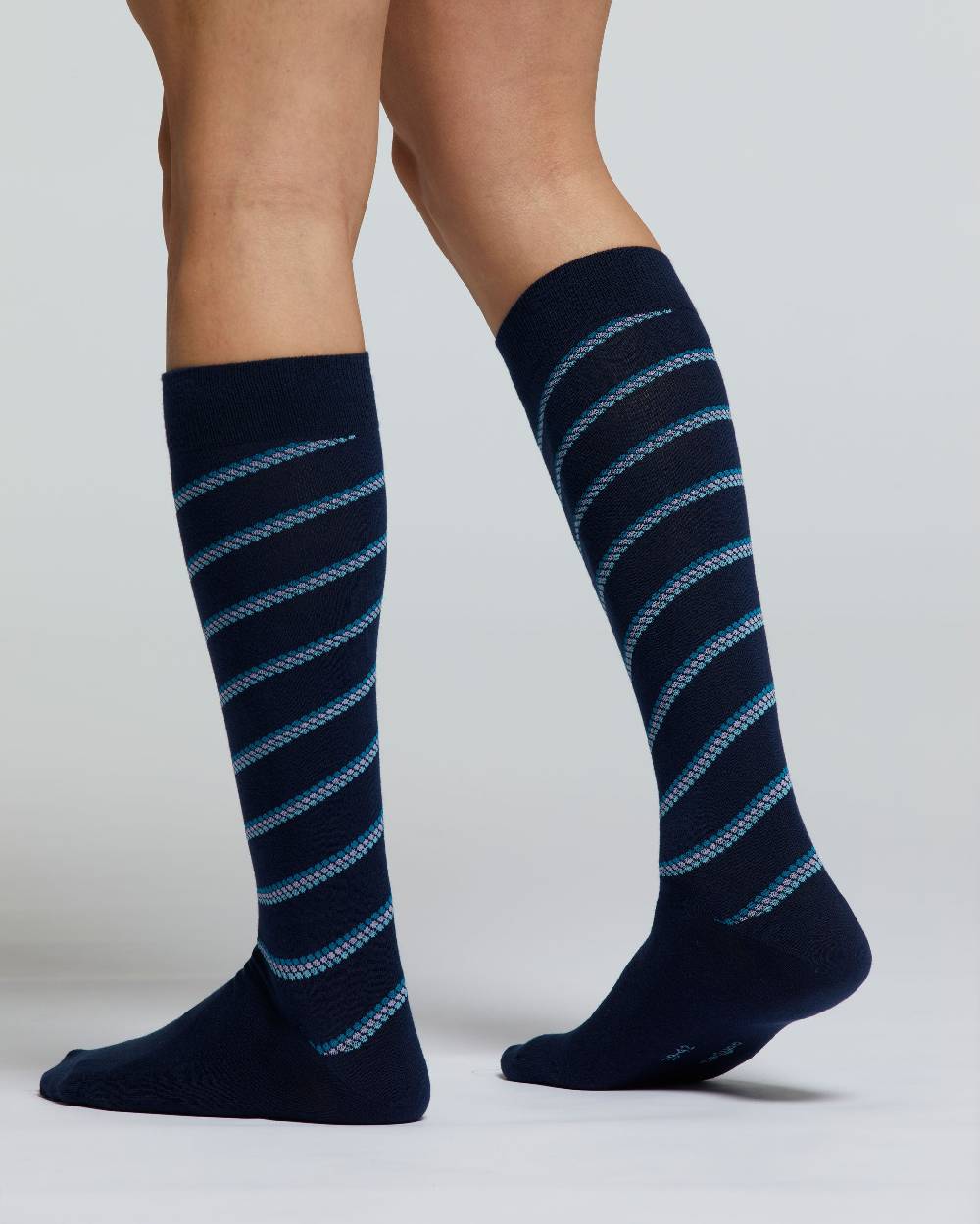 Pompea CALZA LUNGA COTONE CIPRESSO MOTIVO RIGHE DI POIS