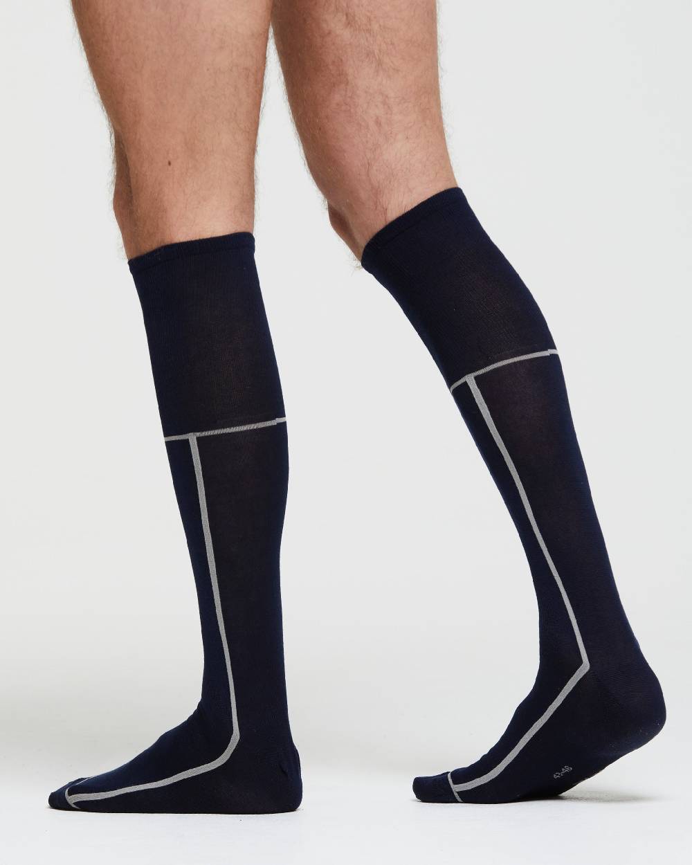 Pompea CALZA LUNGA COTONE FILIPPO MOTIVO A RIGHE IN CONTRASTO