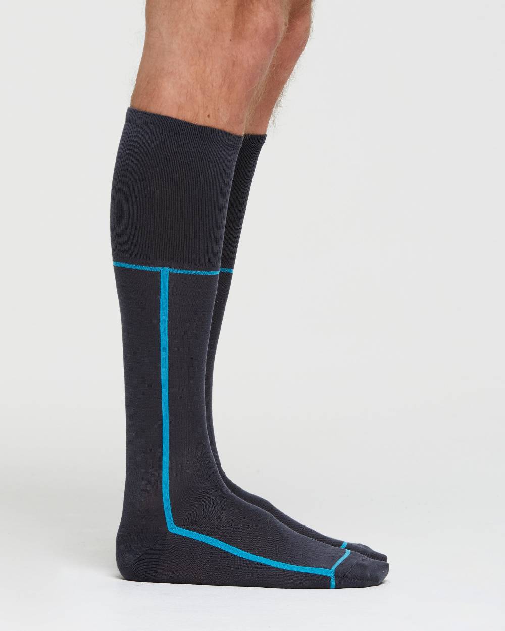 Pompea CALZA LUNGA COTONE FILIPPO MOTIVO A RIGHE IN CONTRASTO