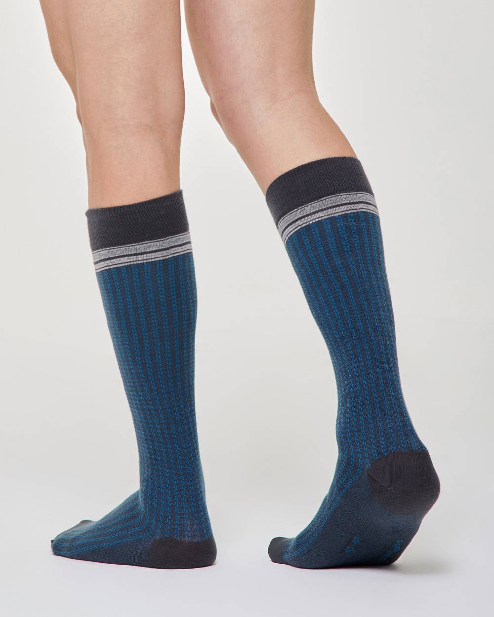 Pompea Calza Lunga Efrem Cotone Con Motivo Cravatteria