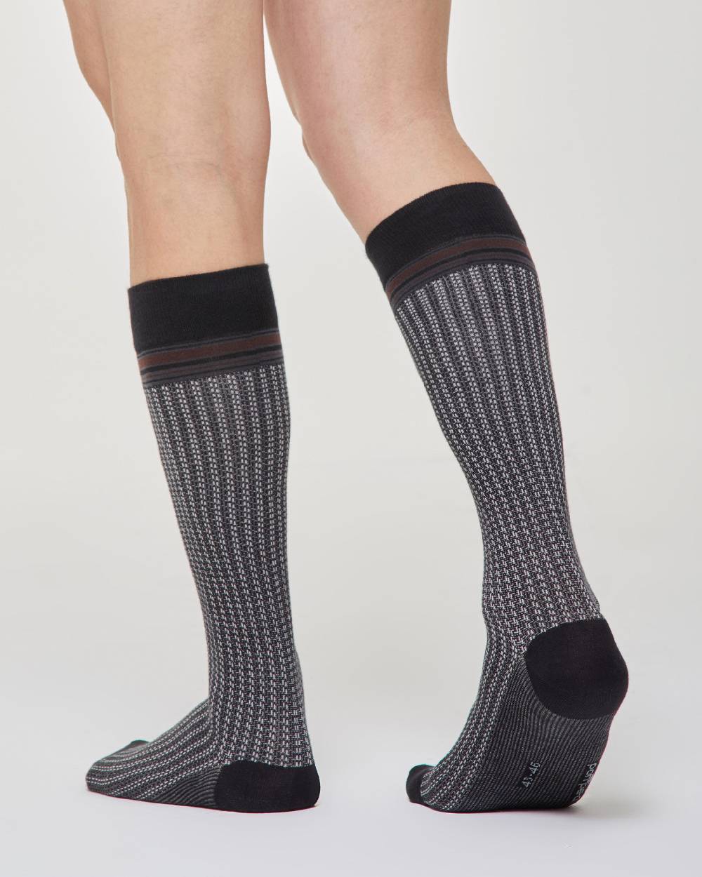 Pompea Calza Lunga Efrem Cotone Con Motivo Cravatteria