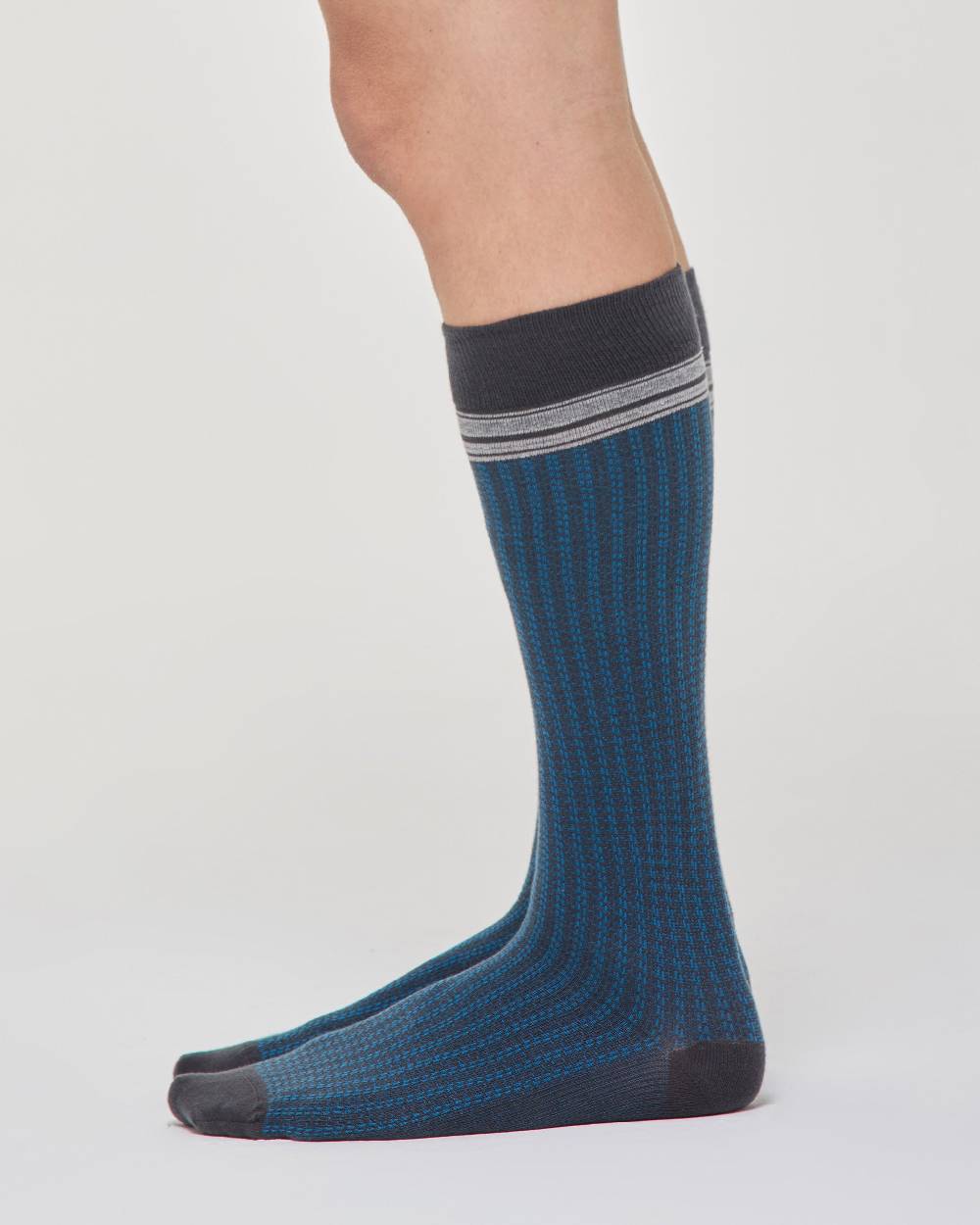 Pompea Calza lunga Efrem cotone con motivo cravatteria