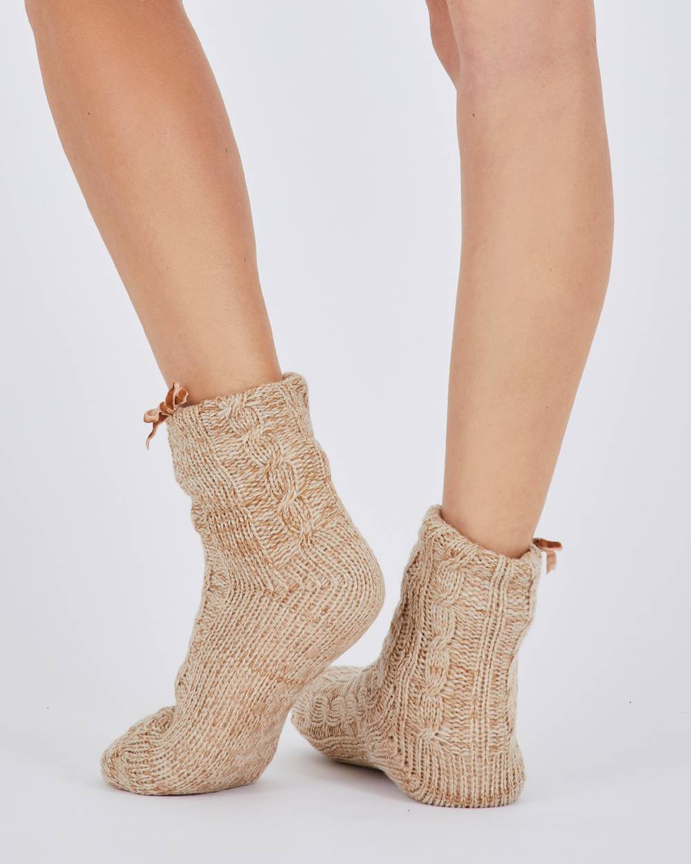 Pompea CALZETTONE IN MAGLIA CON FIOCCO IN VELLUTO LATERALE